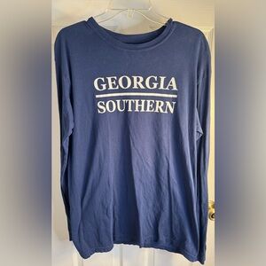 Georgia Southern Blue w/White Logo Long Sleeve TShirt Size M - Unisex